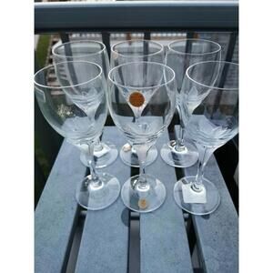 6 Claret Wine La Fleur by SCHOTT-ZWIESEL 7 1/2" Glasses With Stickers
